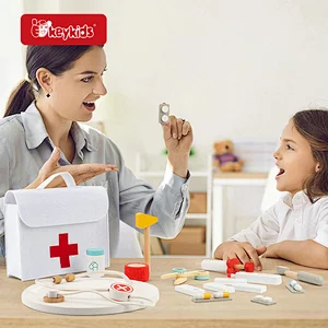 Customize Wooden Kids Pretend Play Toy Medical Set with Stethoscope W10D856
